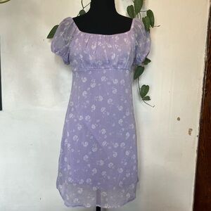 Art Class Girl’s Pastel Purple Floral Babydoll Dress